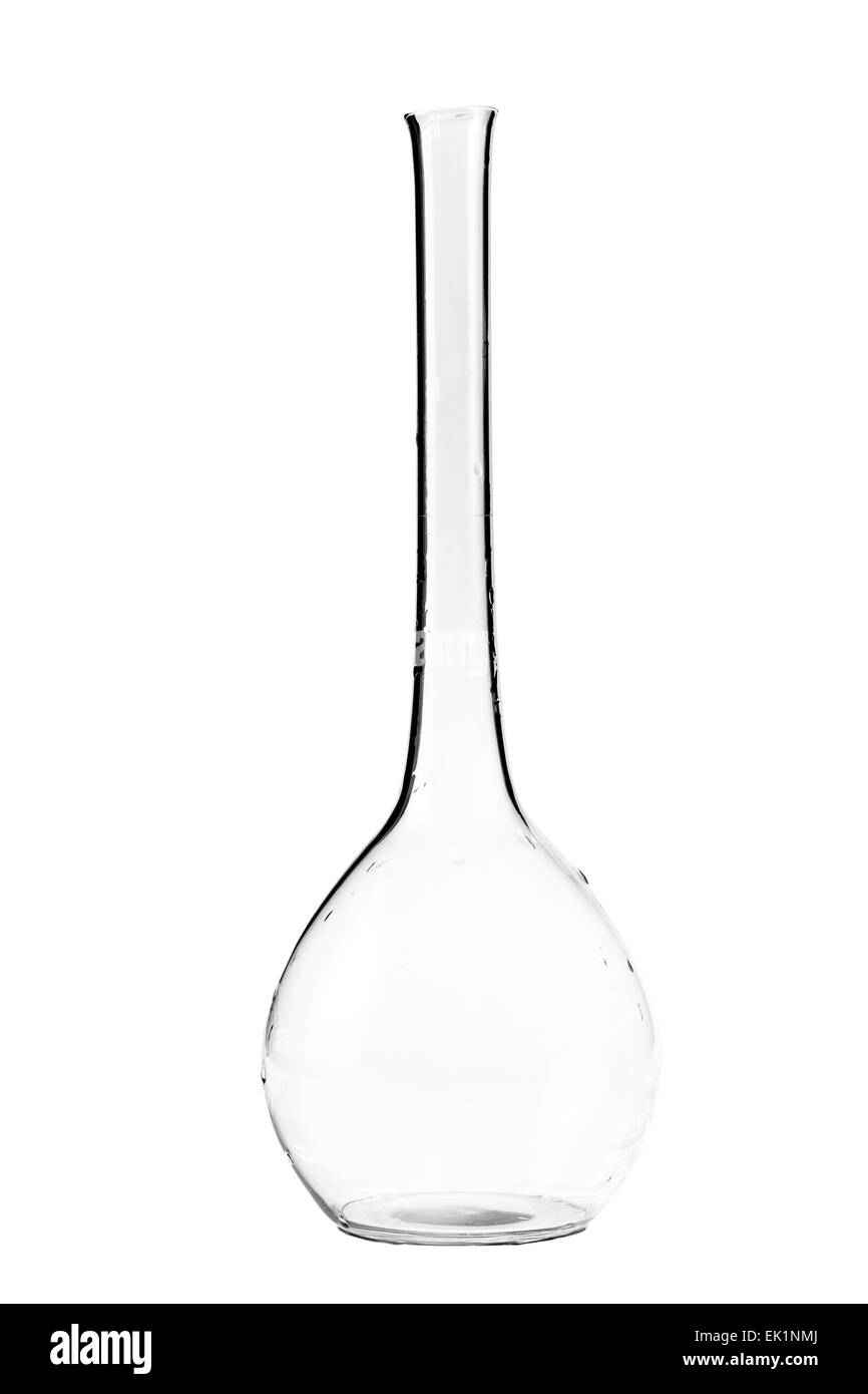glass flask closeup isolated on a white background Stock Photo Alamy