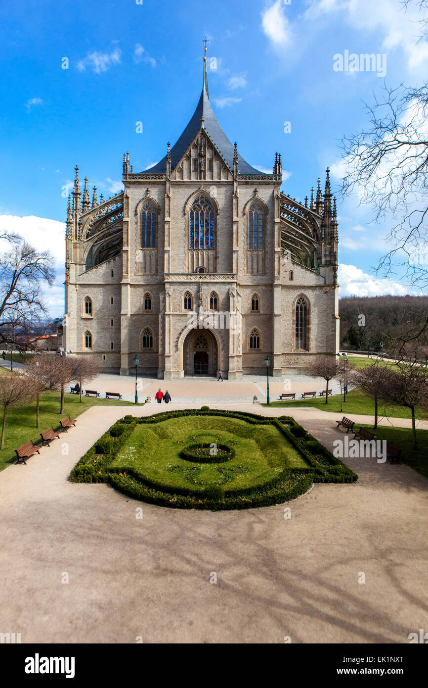 Gothic Cathedral of St. Barbara, Kutna Hora, UNESCO,  Bohemia, Czech Republic Stock Photo