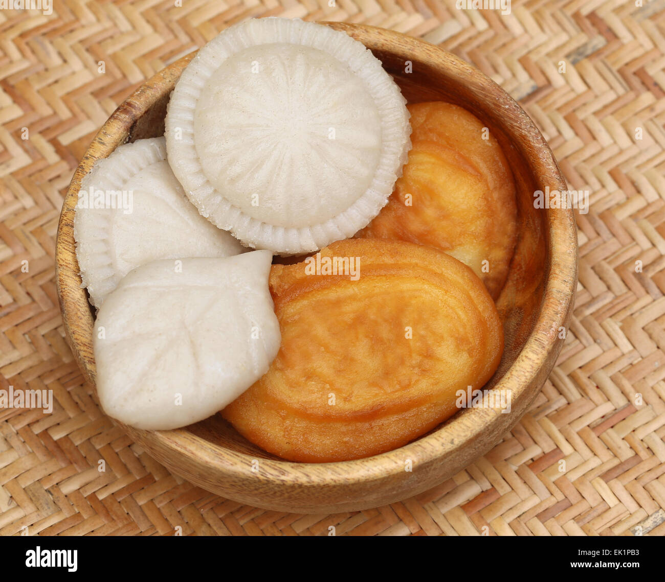 Bangladeshi ravioli in a wooden bowl Stock Photo