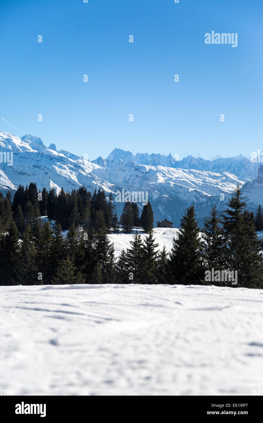 Portes du Soleil in French Alps Stock Photo