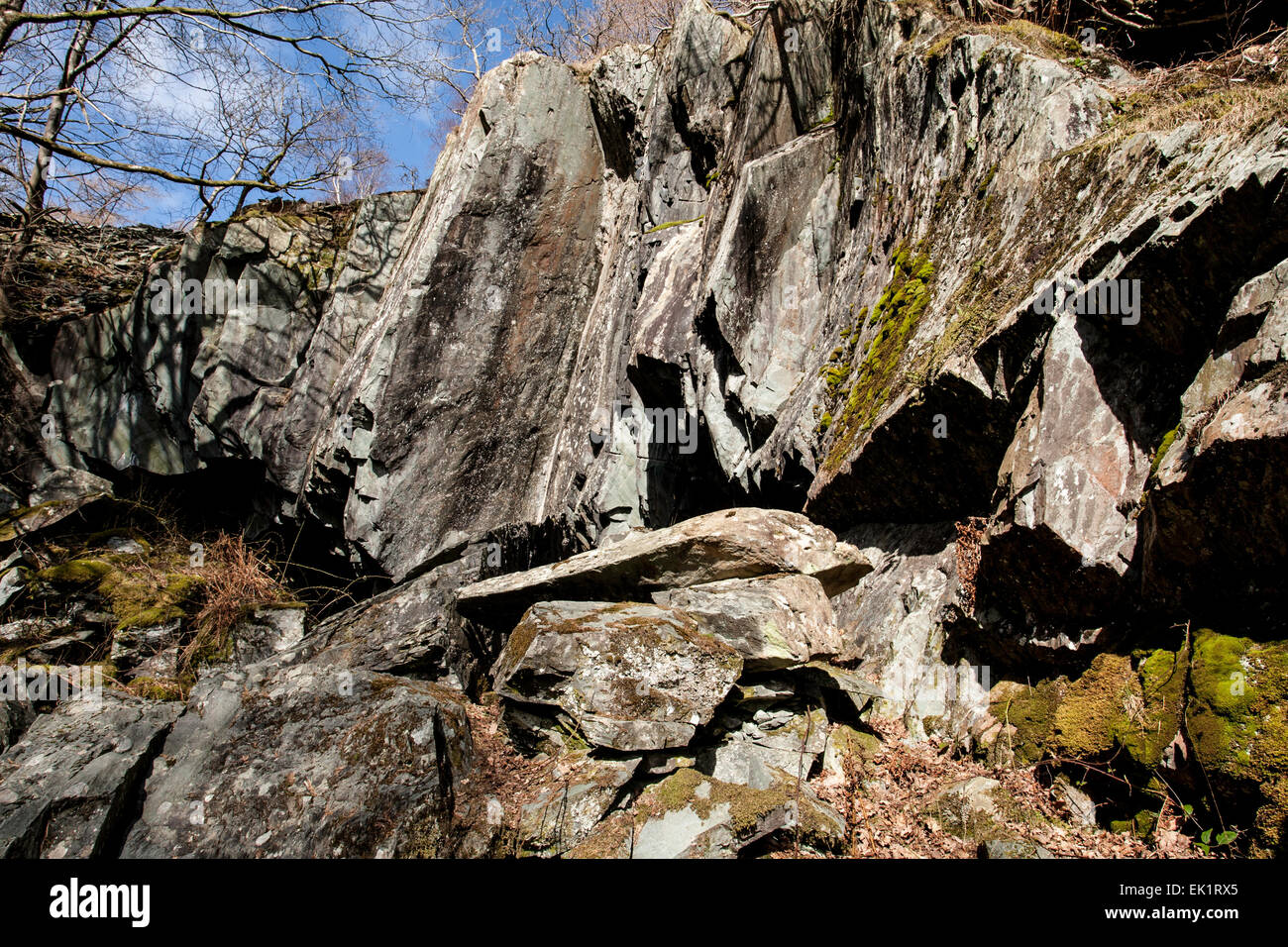Close up of the slate mining in Little Langdale, Lake District, Cumbria, UK Stock Photo
