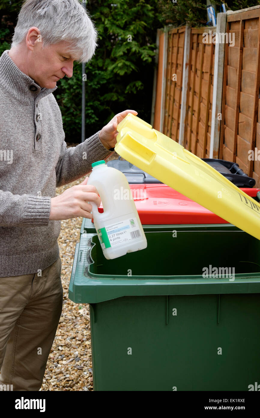Many councils provide wheeliebins for the recycling of household waste