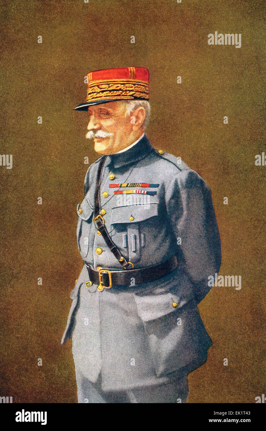 This illustration dates to 1916 and shows General Ferdinand Foch (1851-1929). He served as Marshal of France and commander general during the closing months of  World War I. Historians credit Foch as the leader most responsible for the Allied victory. Stock Photo