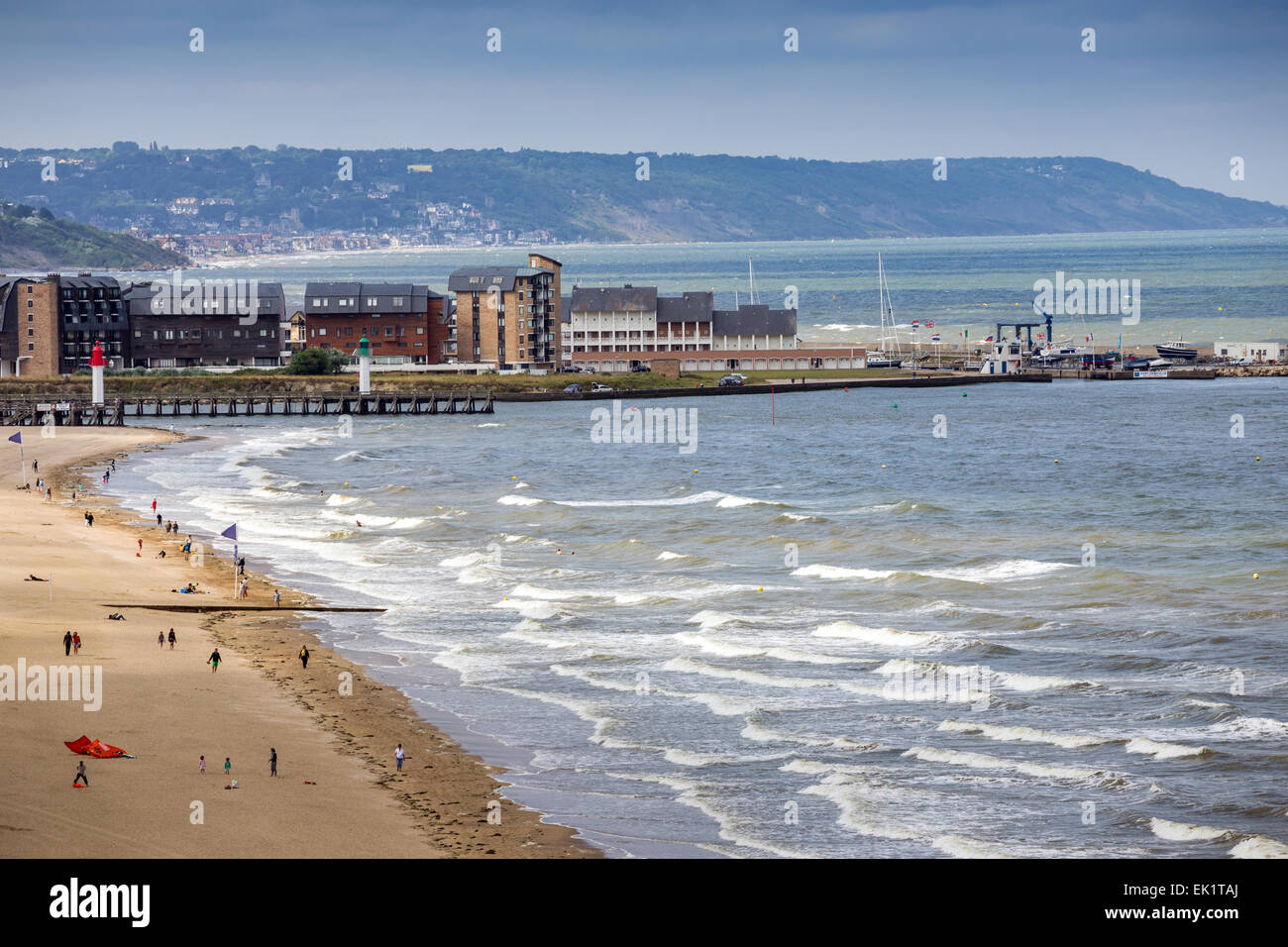 France, Calvados, Trouville sur Mer, view of the buildings and the ...