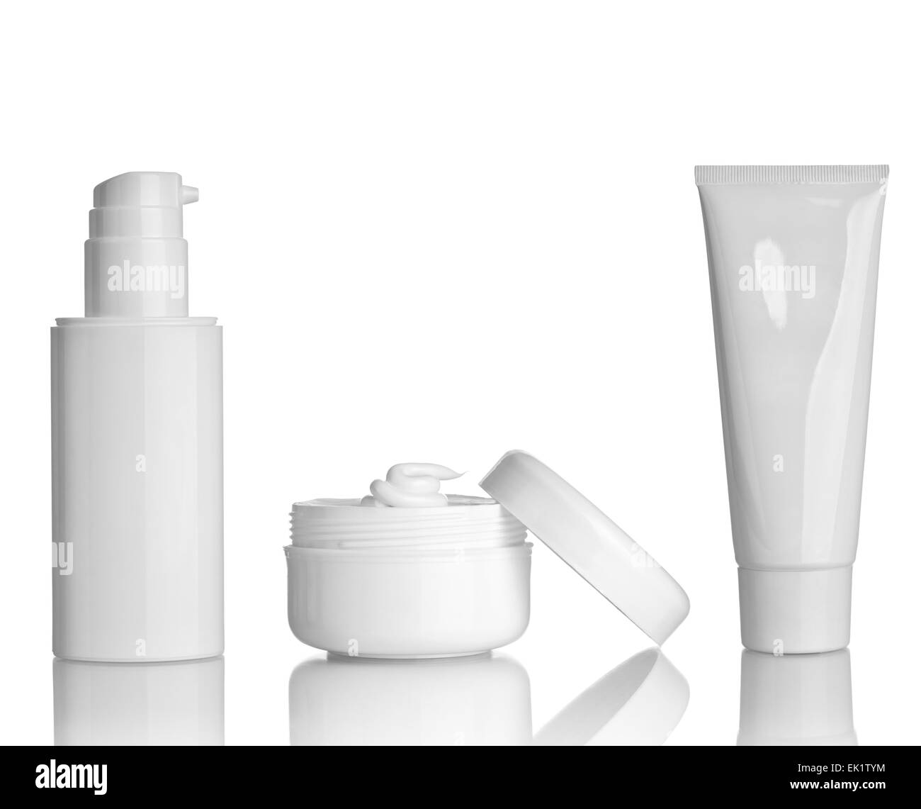 white cosmetics container Stock Photo
