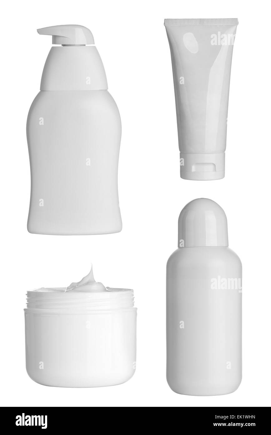 white cosmetics container Stock Photo