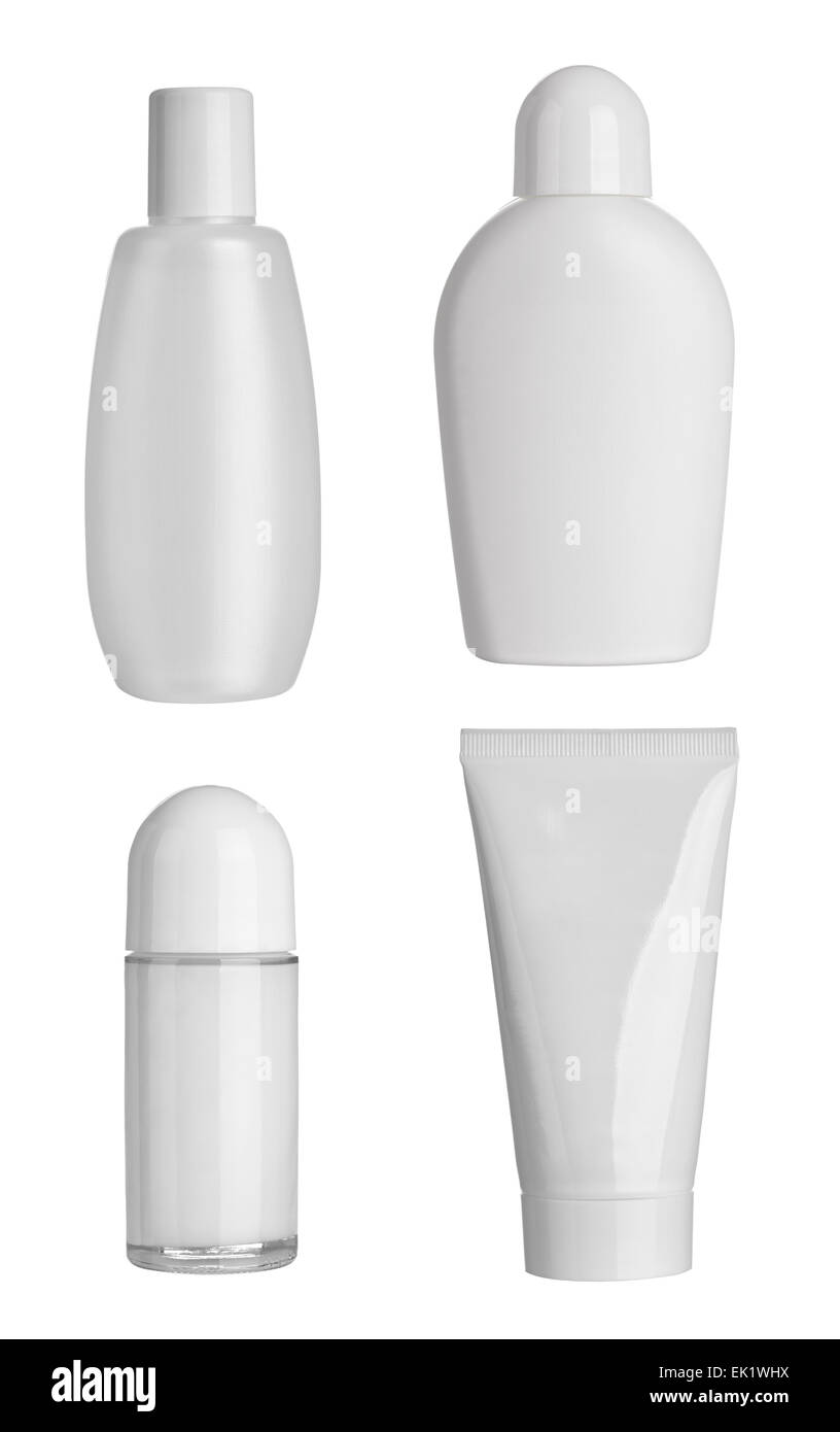 white cosmetics container Stock Photo