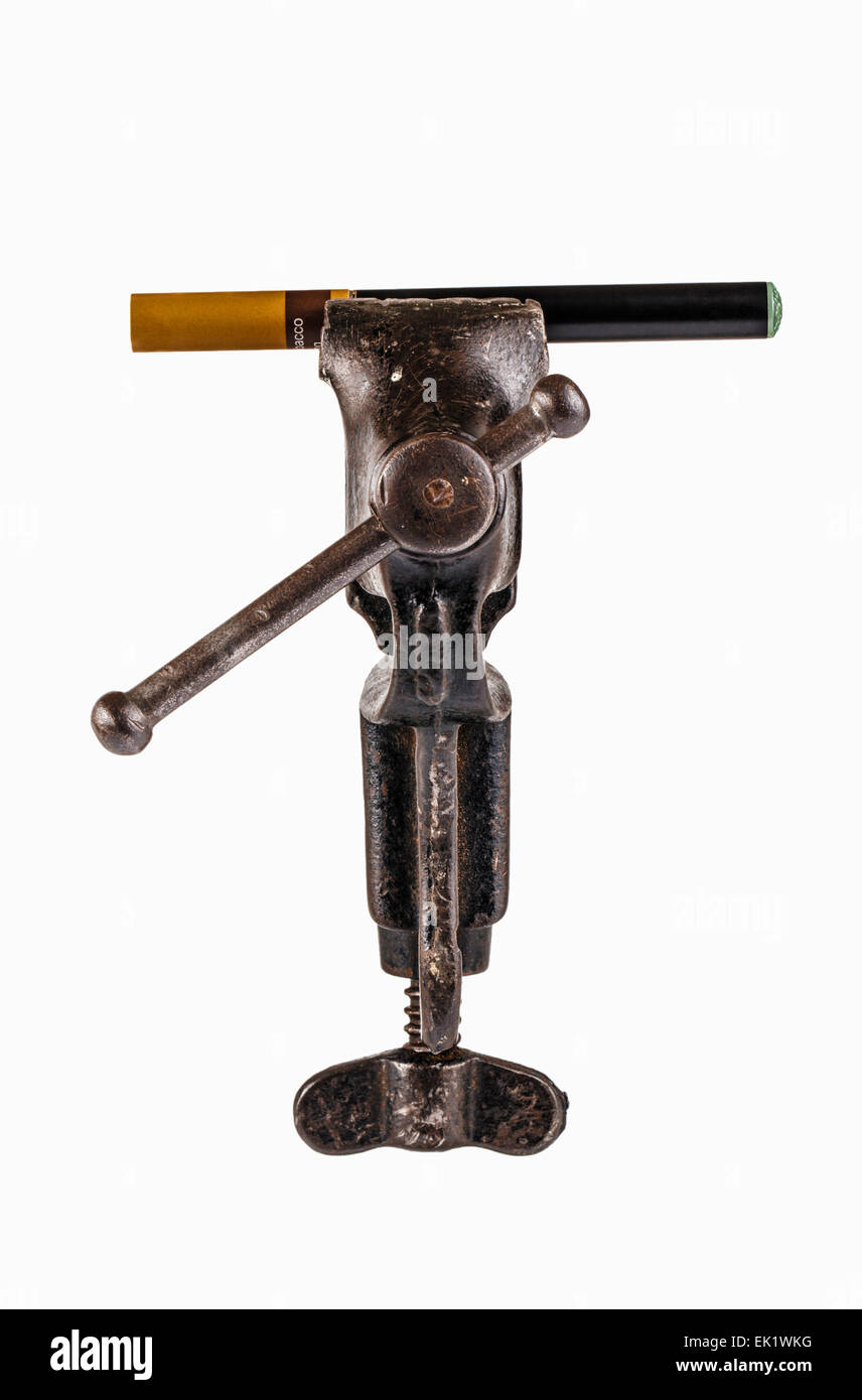 E-Cigarette in a Vice Stock Photo