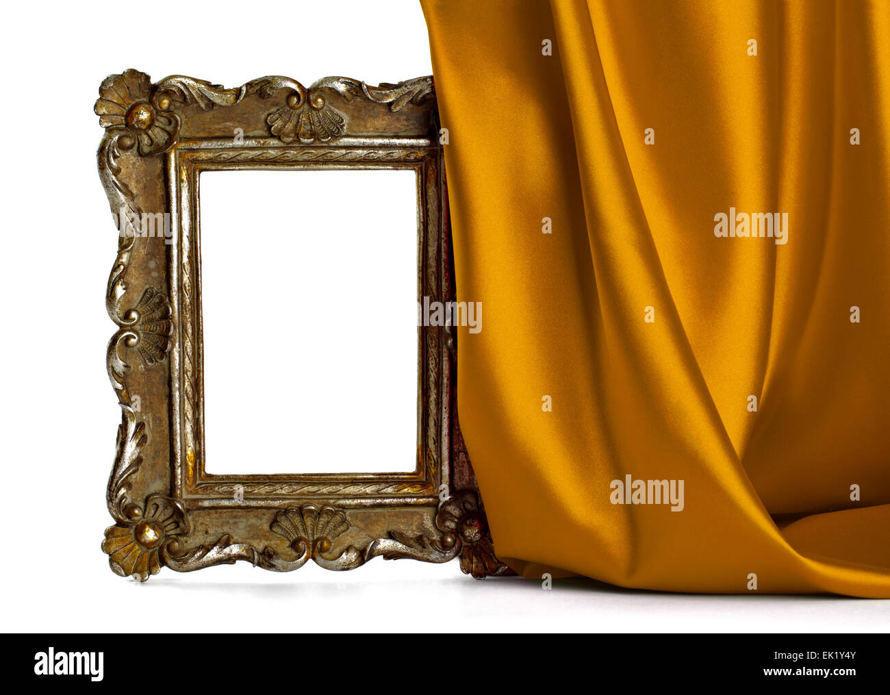 frame and silk cloth Stock Photo