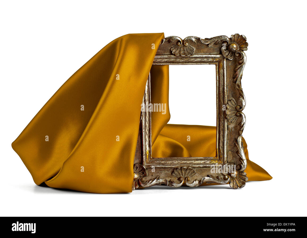 frame and silk cloth Stock Photo