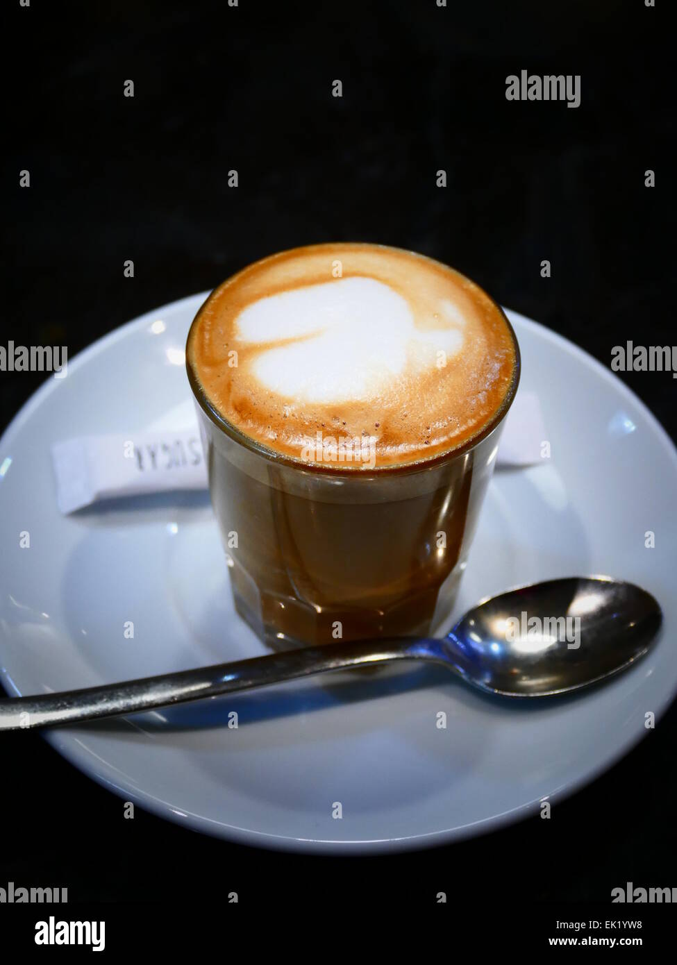 Spain Canary islands Tenerife Coffee Espresso with milk sugar packet