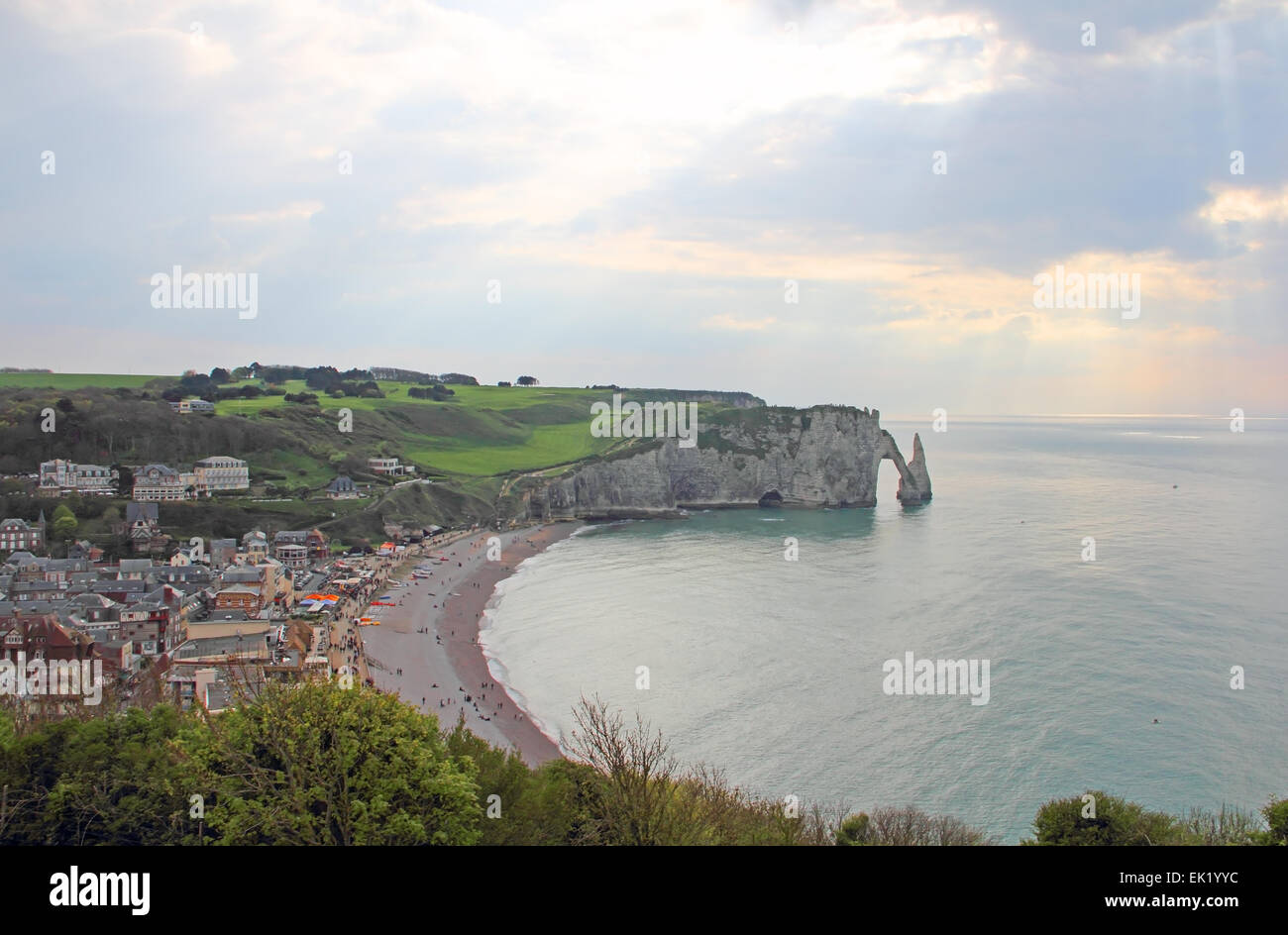 View on sea and cliffs in Etretat, Normandy, France Stock Photo - Alamy