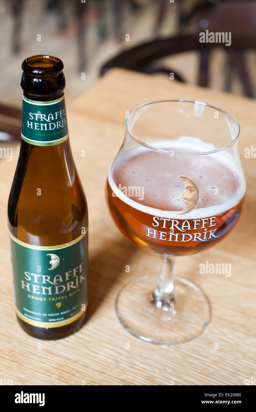 Belgian beer, Half Moon Brewery, Bruges, Belgium Stock Photo