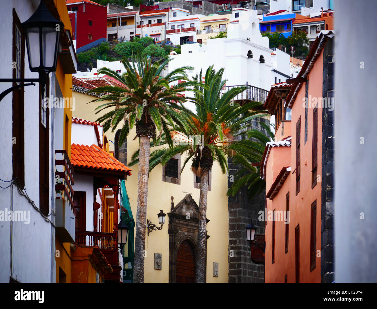 Street scene in Garachico North Tenerife island Canary islands Spain Stock Photo