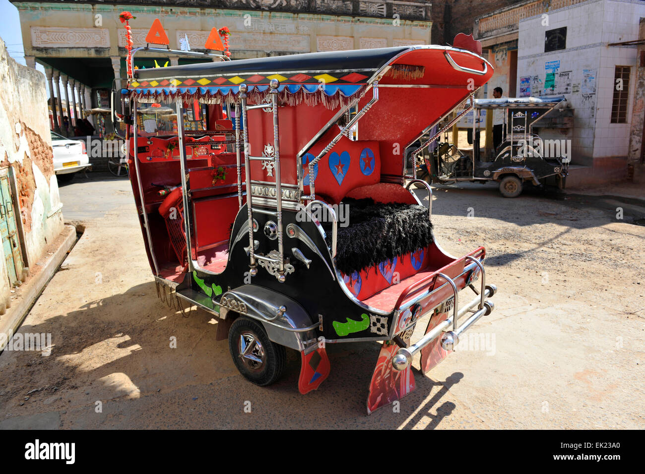 Tuk-Tuks (auto-rickshaws), in the streets of Shekhawati, Rajasthan, India Stock Photo