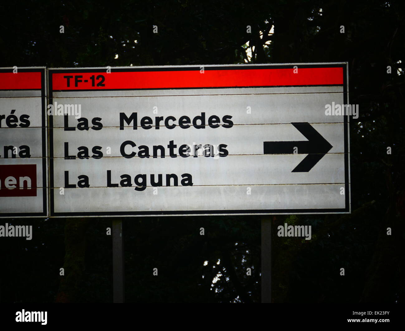 Traffic signs San Andres Las Mercedes Las Canteras La Laguna Tenerife island Canary islands Spain Stock Photo