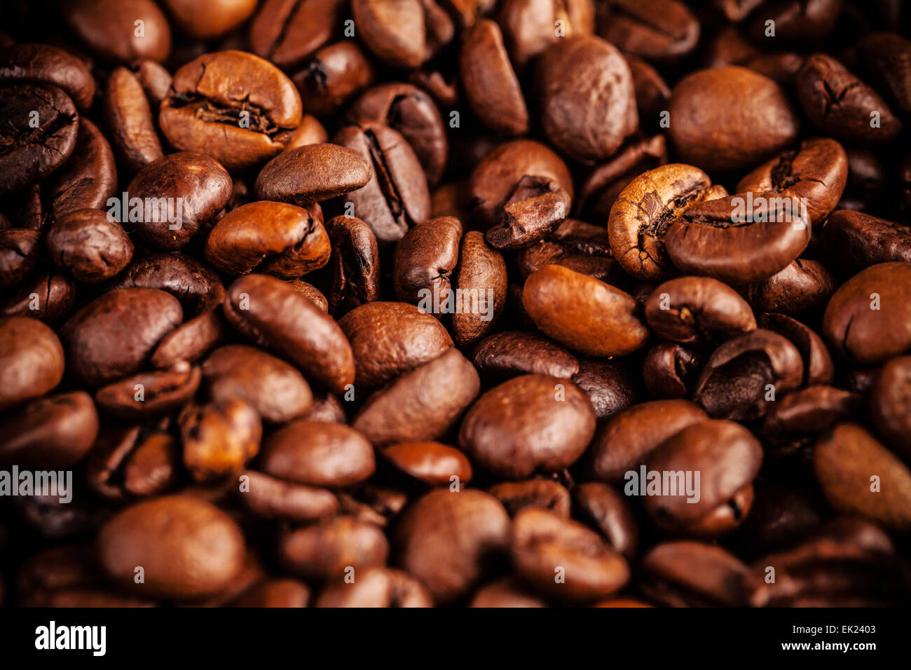 Coffee beans, macro photo with low depth of focus Stock Photo