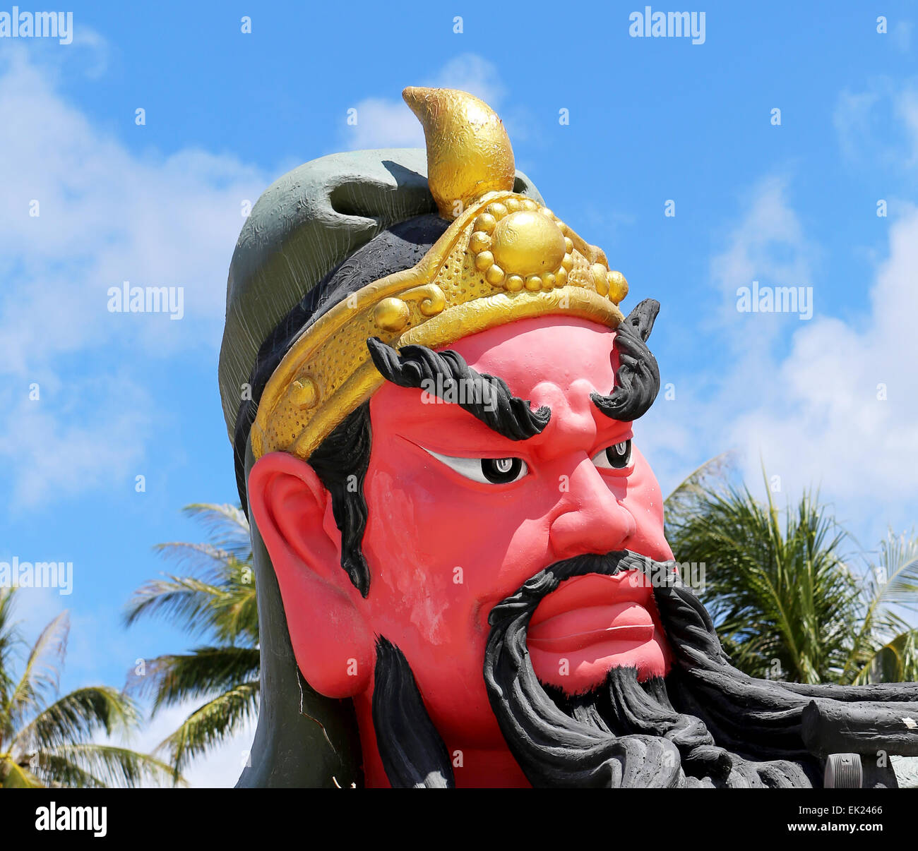 Chinese warrior beautiful statue photographed close up Stock Photo