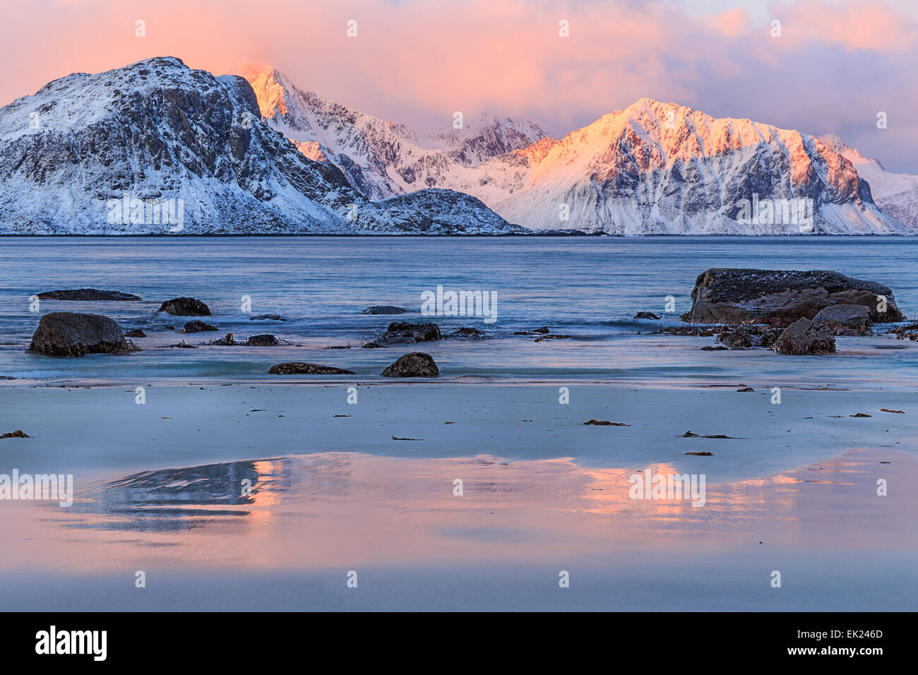 Haukland beach in lofoten hi-res stock photography and images - Alamy