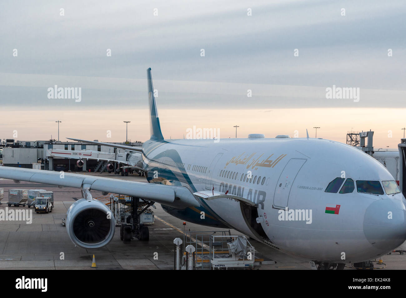 Oman air on Heathrow airport Stock Photo Alamy