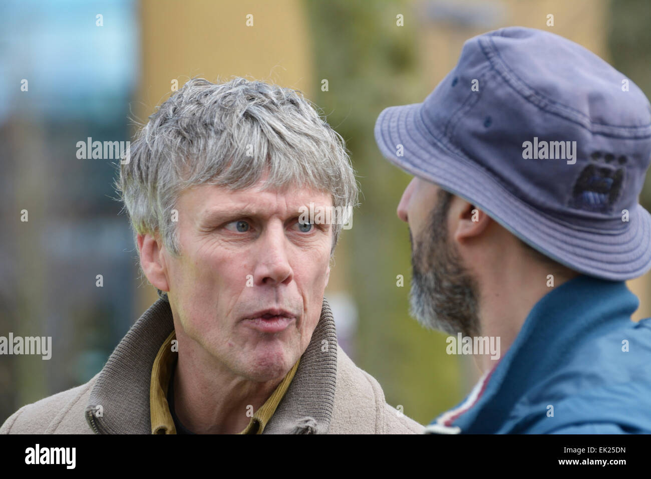 Mark Berry ( Bez from the group Happy Mondays ) during his campaign to garner votes for his political party, We Are The Reality Stock Photo