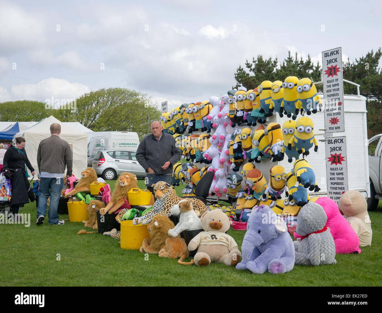 a black Jack tombola stall at a fairground Stock Photo