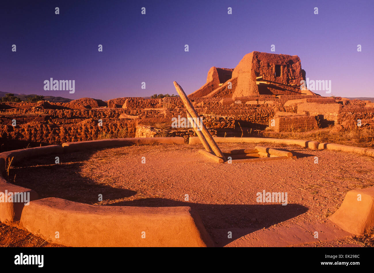 Mission de Nuestra Senora de Los Angeles de Porcuincula Church and  Convento, Pecos National Monument, New Mexico Stock Photo - Alamy