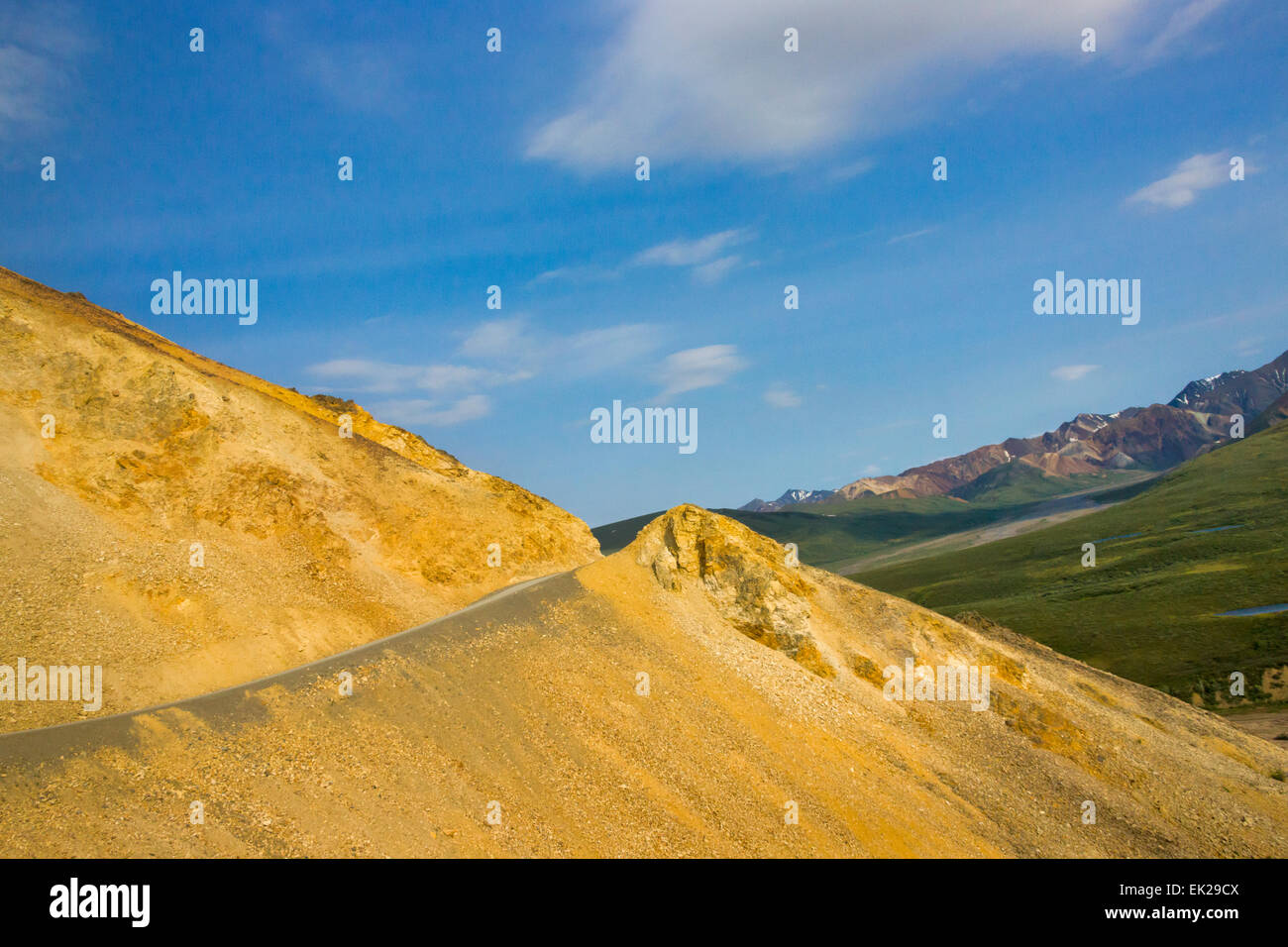 Road Built On Steep Slope Denali National Park Alaska Usa Stock Photo Alamy