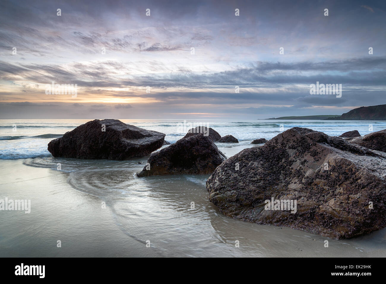 Rocks at Pentewan Sands Stock Photo