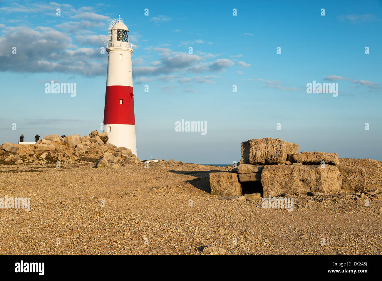 The lighthouse at Portland Bill near Weymouth on Dorset's Jurassic Coast Stock Photo