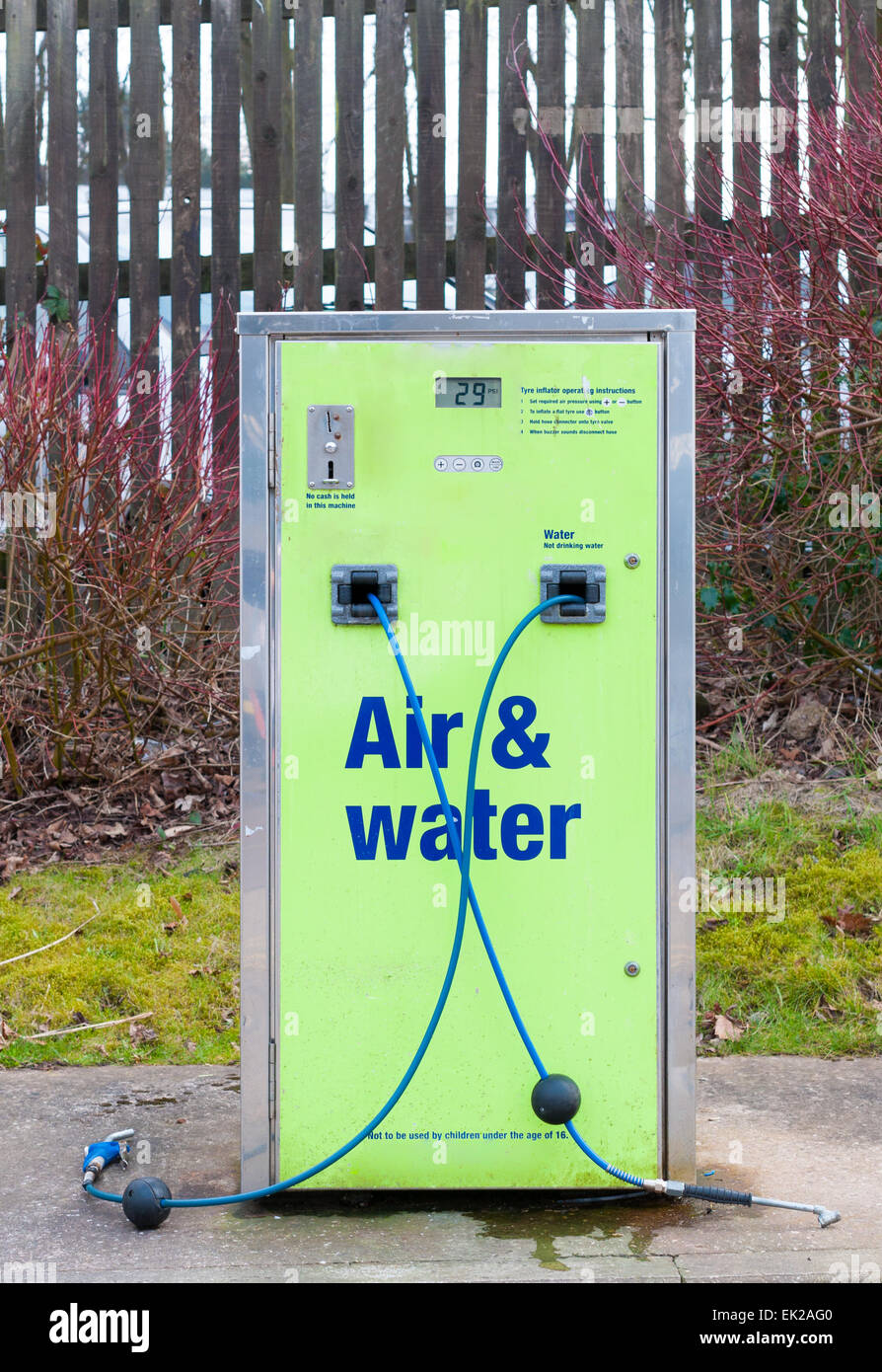 Air and water refilling at service station Stock Photo Alamy