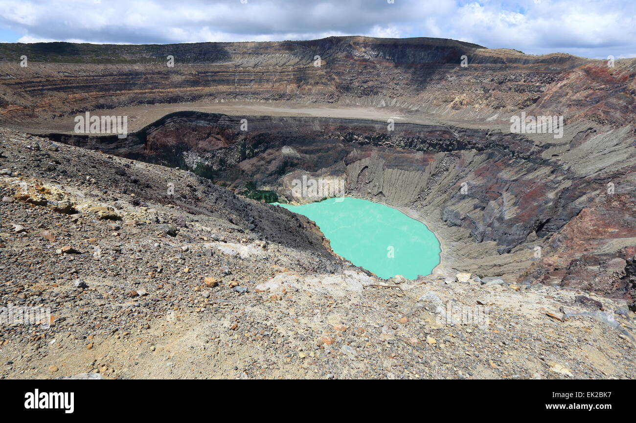 View of the crater lake in Santa Ana (Ilamatepec), the highest volcano in El Salvador. Stock Photo