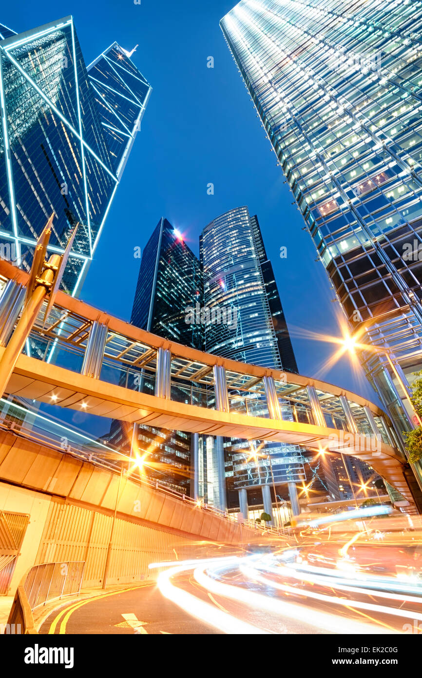 Office buildings in central Hong Kong at night Stock Photo - Alamy