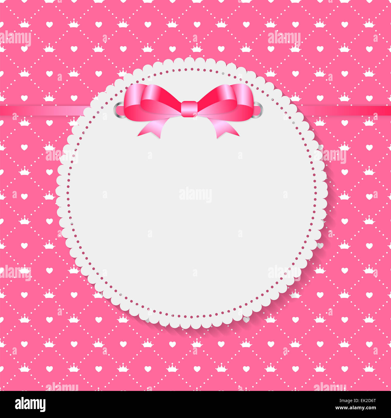 Vintage Frame with Bow Background. Vector Illustration Stock Photo - Alamy