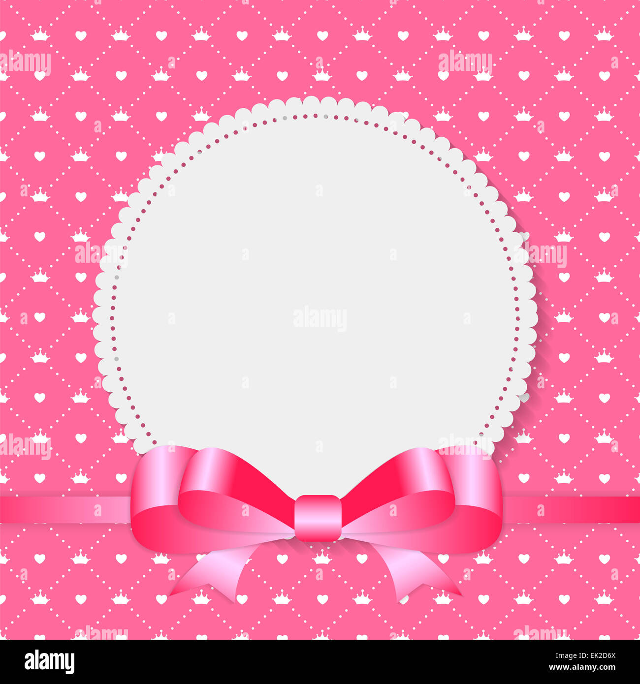 Vintage Frame with Bow Background. Vector Illustration Stock Photo - Alamy