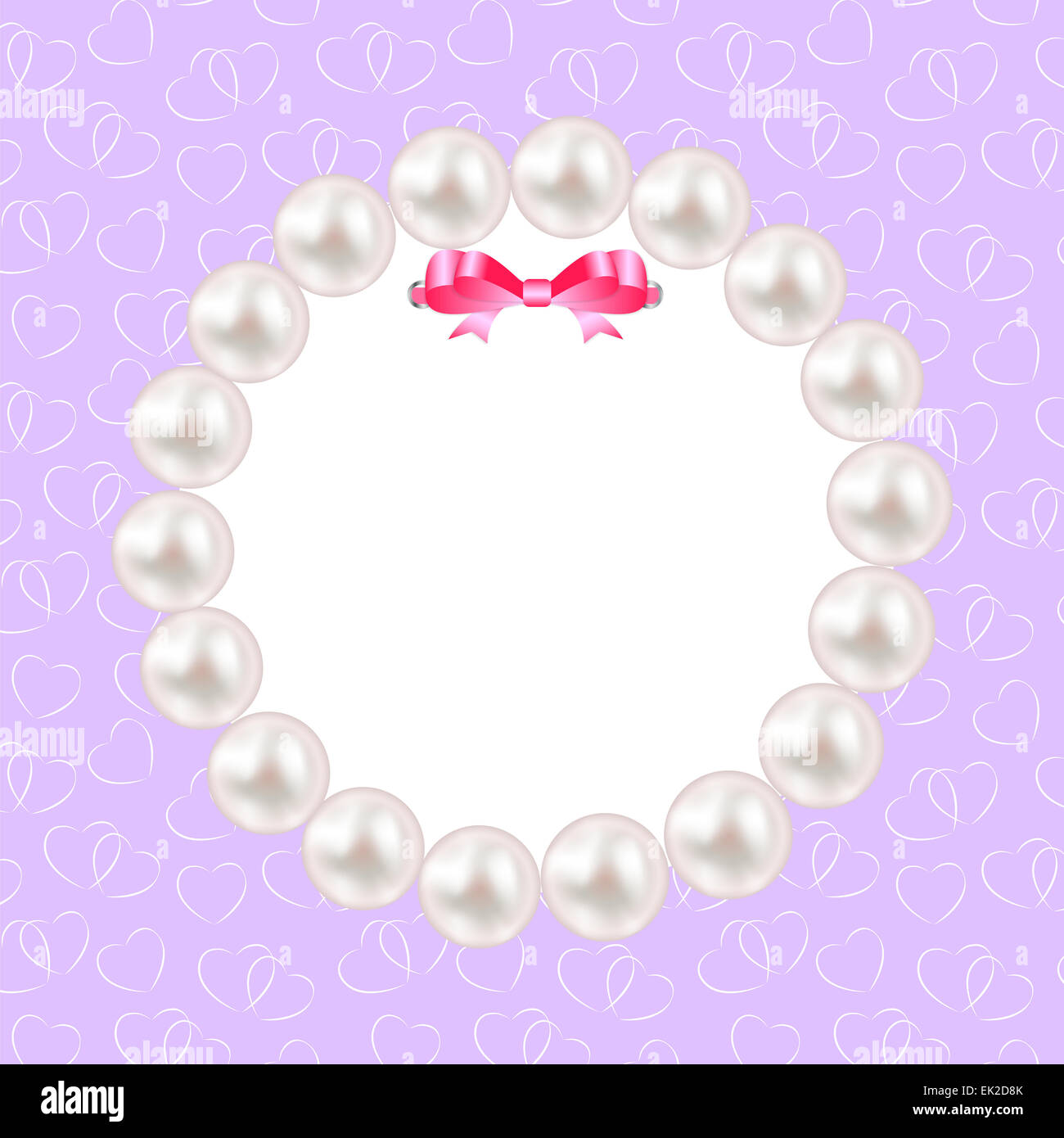 Vintage Pearl Frame with Bow Background. Vector Illustration Stock ...