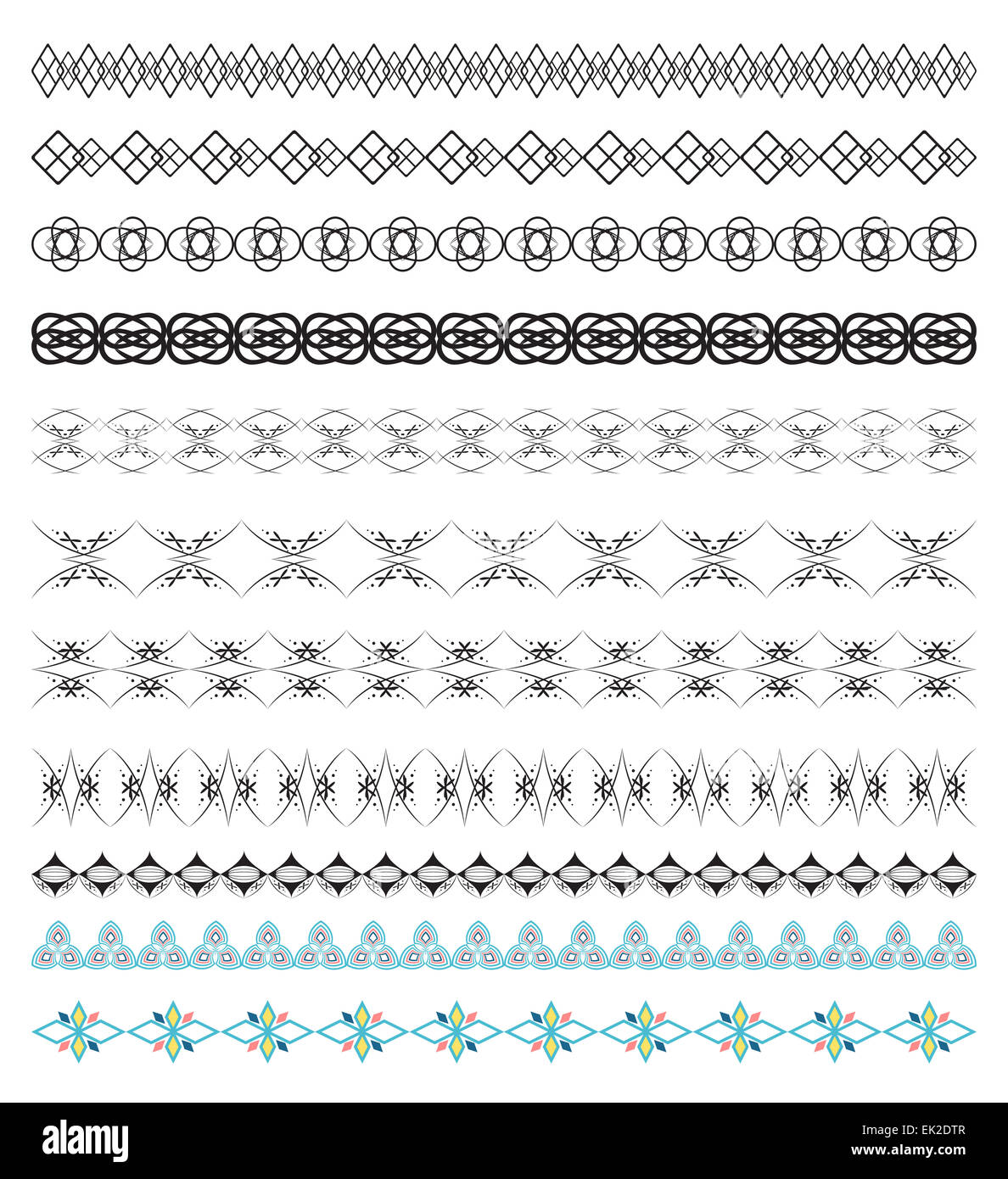 Vector Set of Calligraphic Design Borders Elements Stock Photo