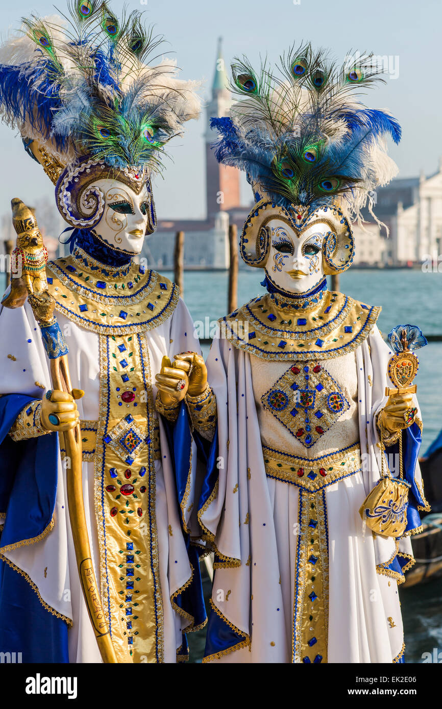 Two Women in Carnival Mask and Costume, Venice, Italy Stock Photo - Alamy