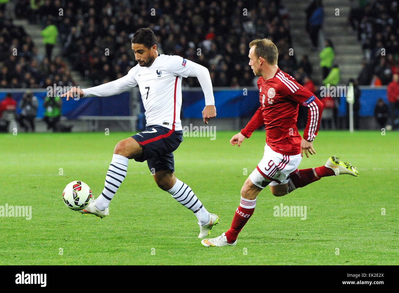 Nabil Fekir Michael Krohn Dehli 29 03 2015 France Danemark Match Amical Saint Etienne Photo Jean Paul Thomas Icon Sport Stock Photo Alamy