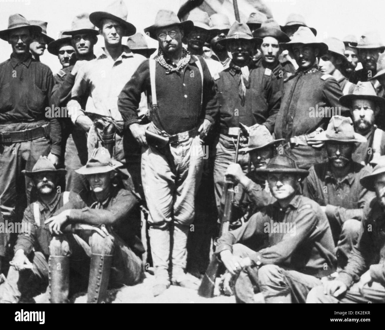 Vintage photo of theodore roosevelt and rough riders hires stock