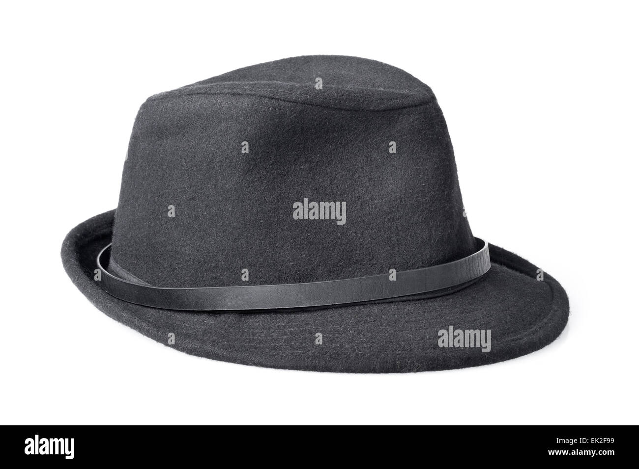 black male felt hat isolated on white background Stock Photo - Alamy