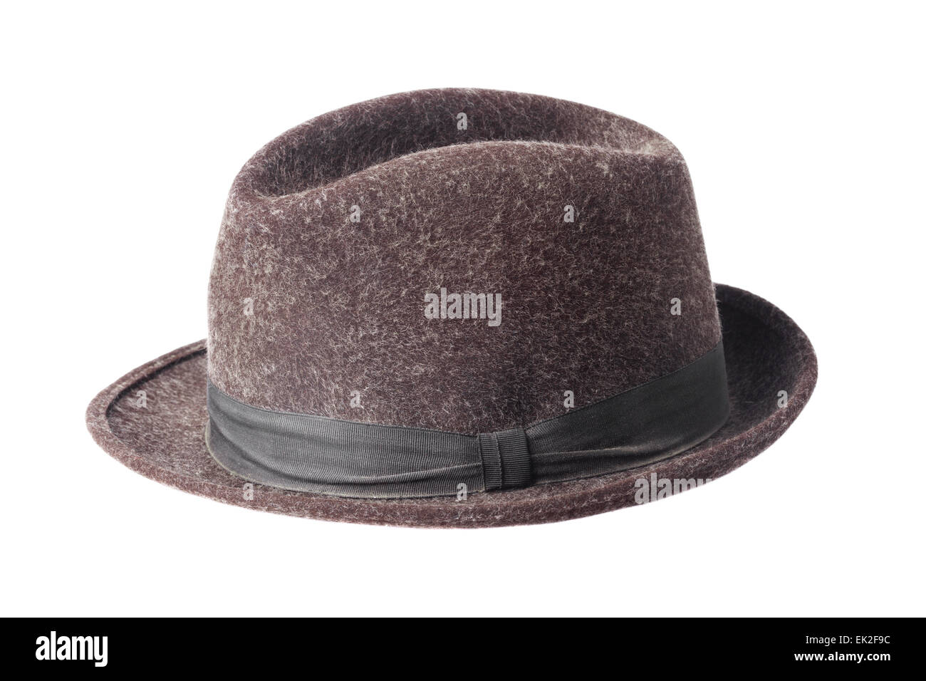 brown male felt hat isolated on white background Stock Photo - Alamy