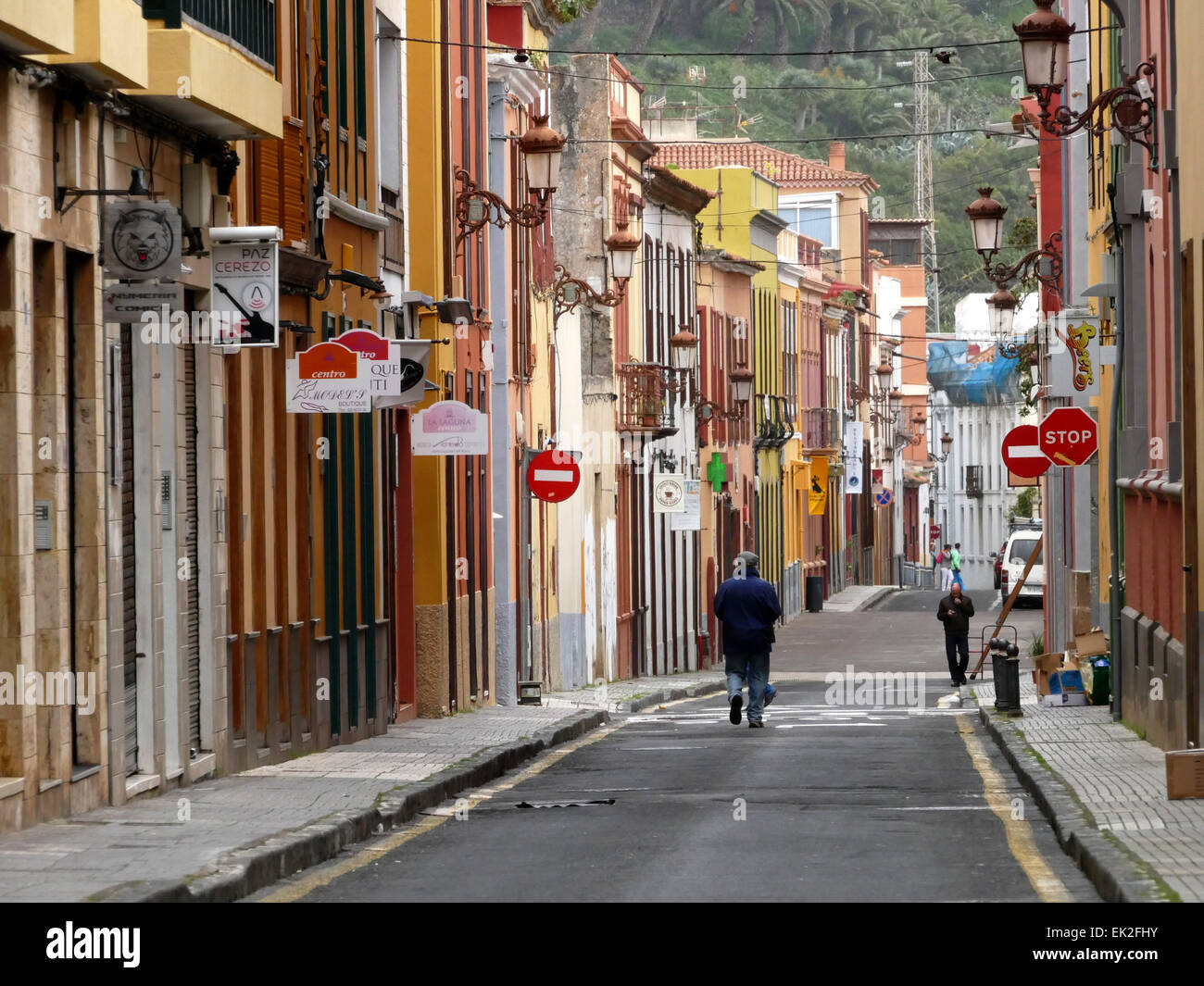Street scene of old town La Laguna Tenerife island Canary islands Spain Stock Photo