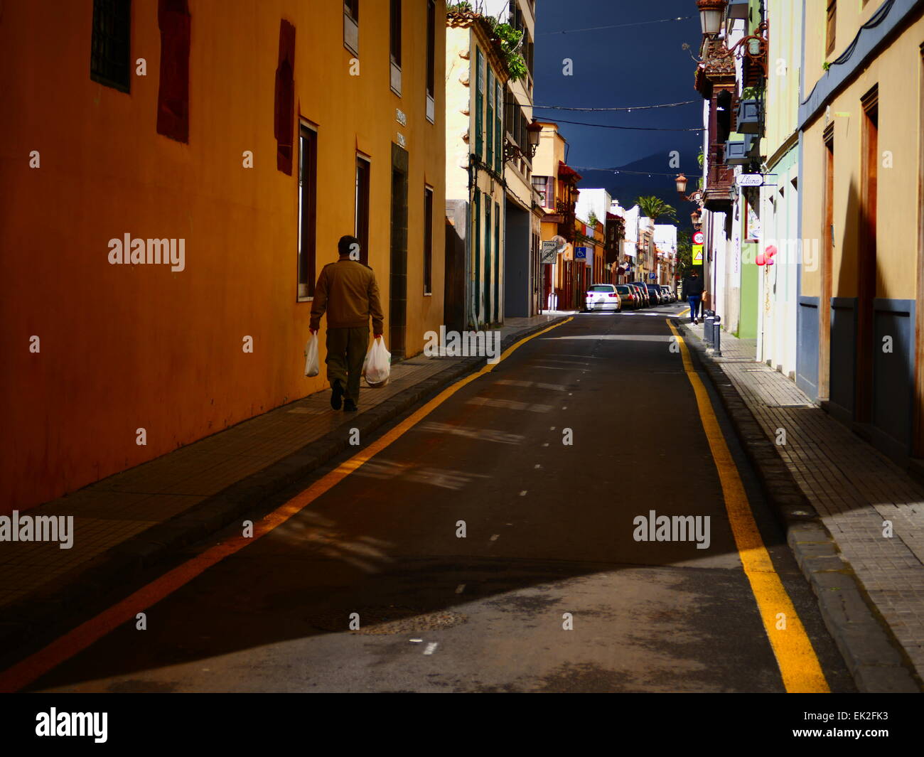 Street scene of old town La Laguna Tenerife island Canary islands Spain Stock Photo