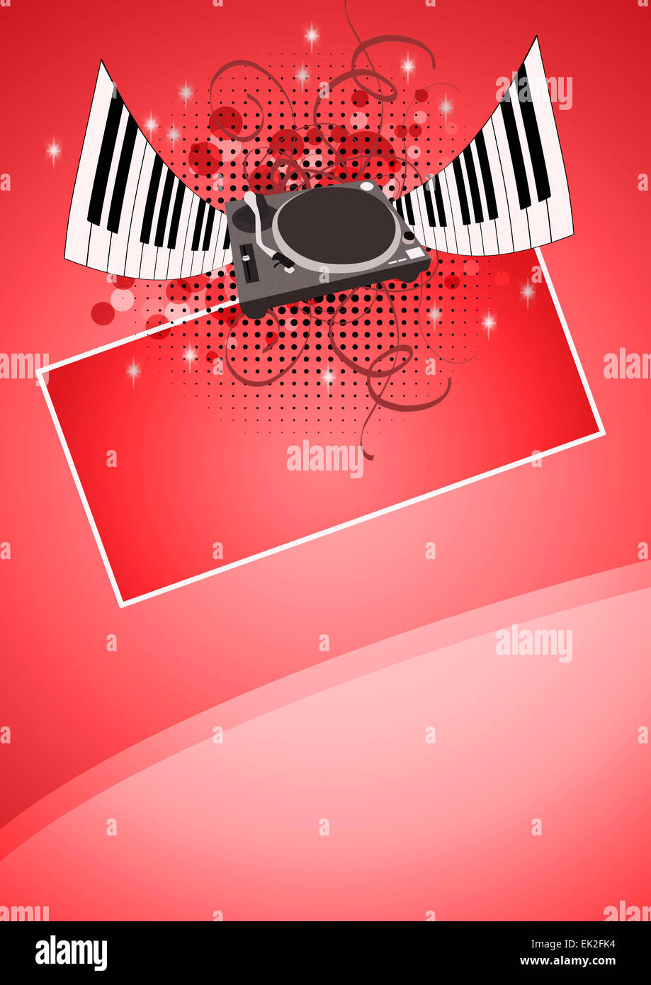 DJ and piano music poster background with space Stock Photo - Alamy