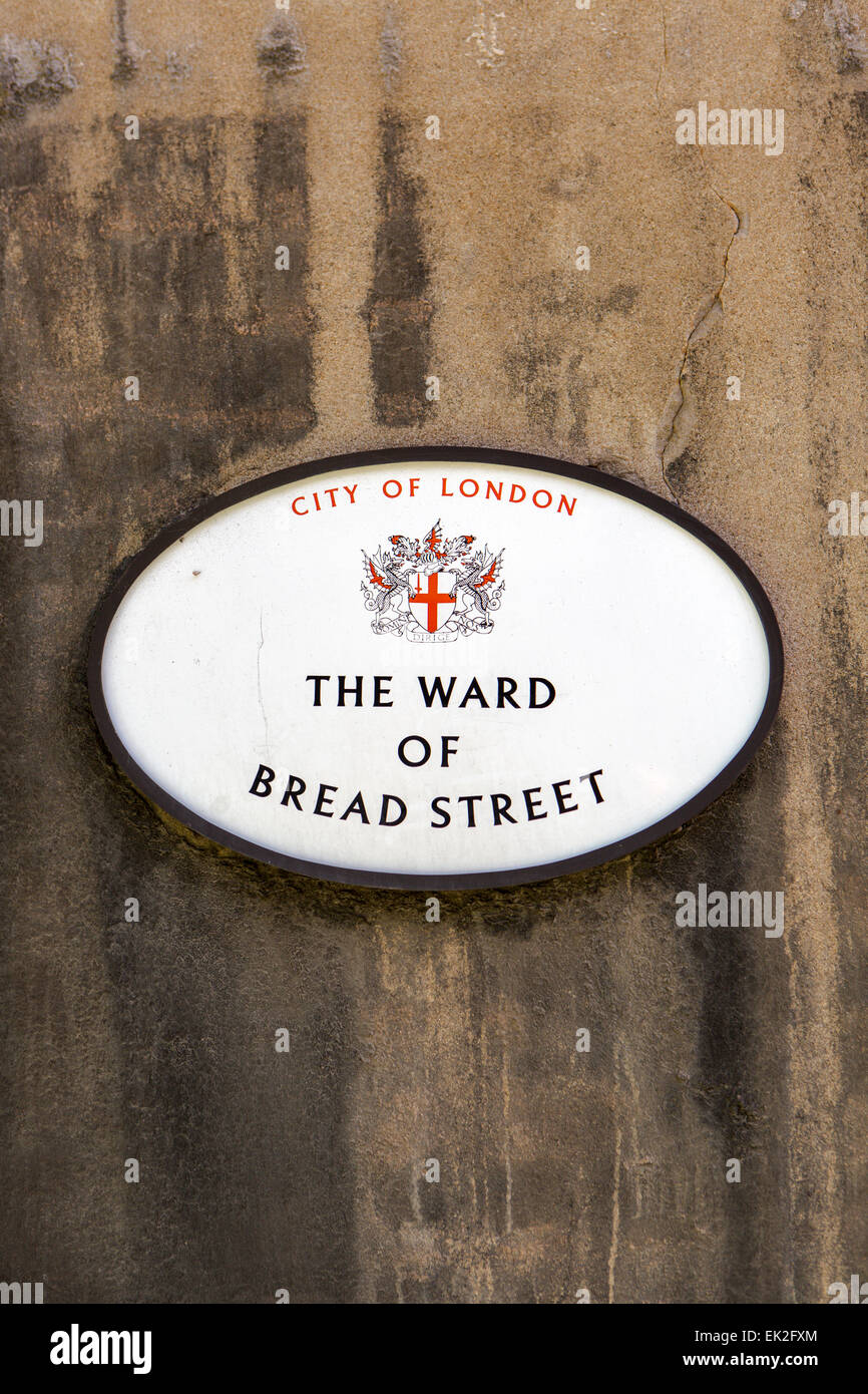 The Ward of Bread Street Sign, City of London Stock Photo