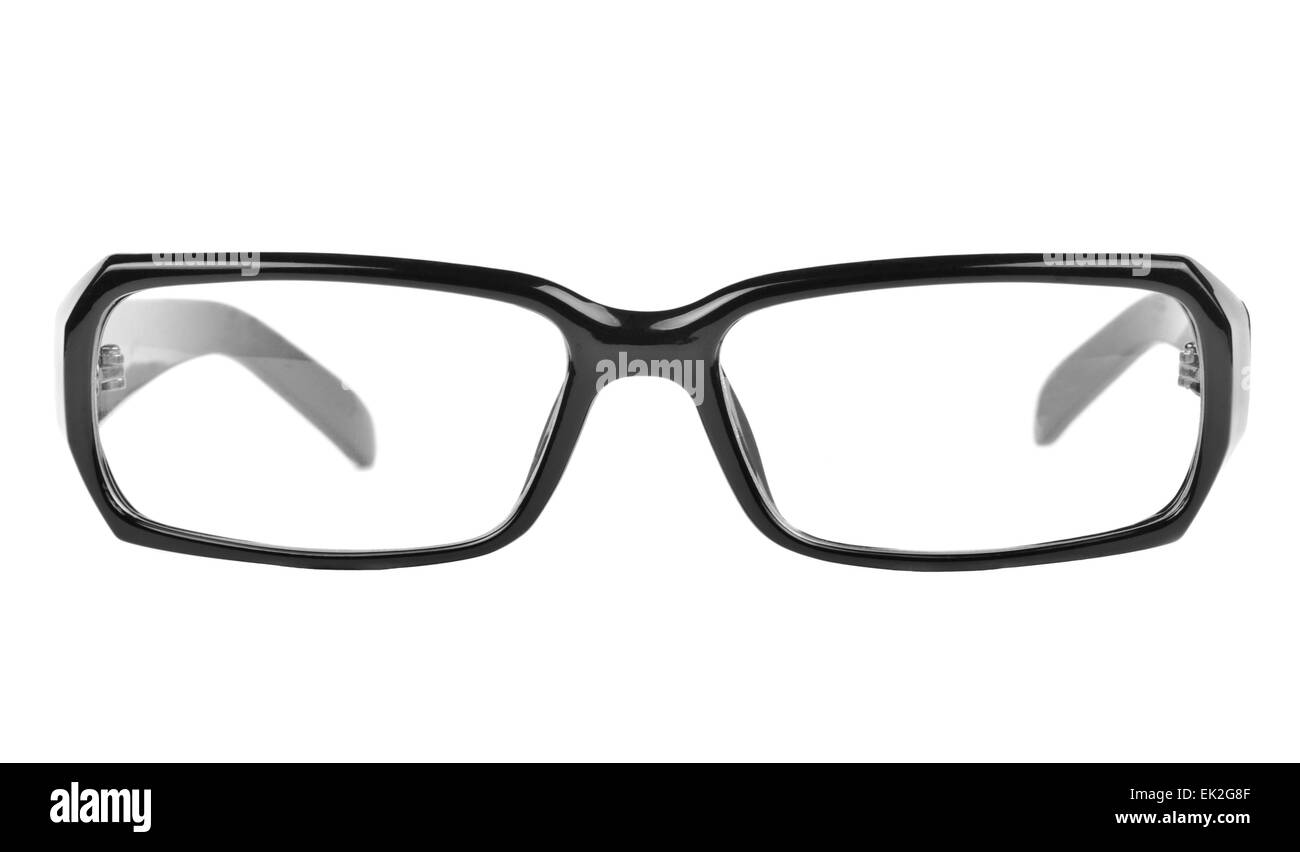 modern black glasses isolated on white background Stock Photo