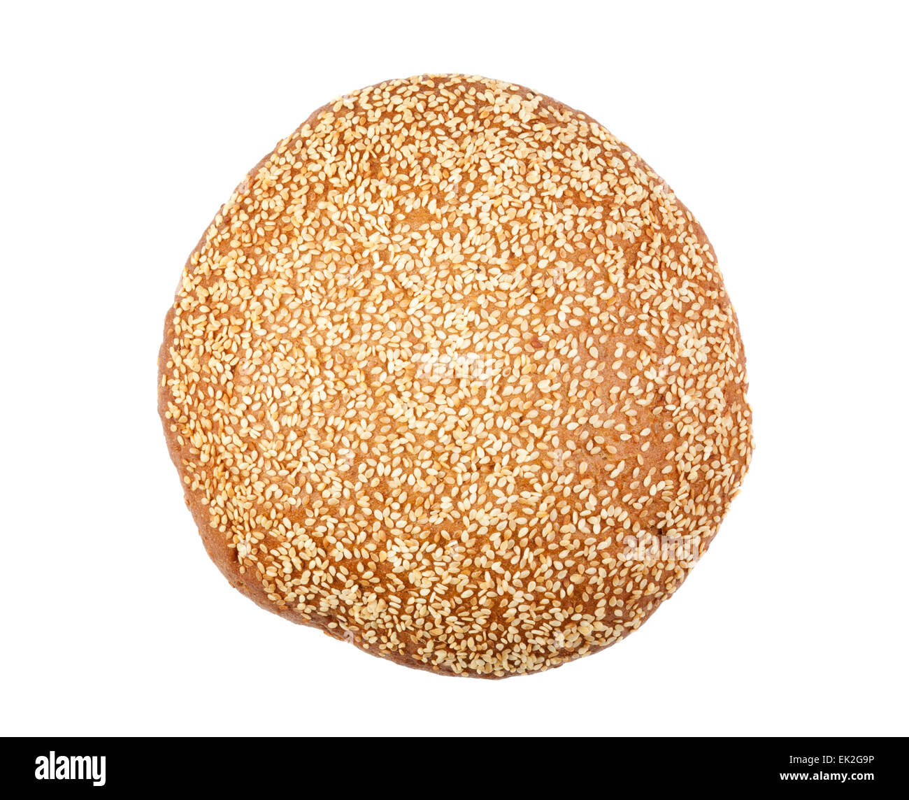top view of brown bread with sesame isolated on white background Stock ...