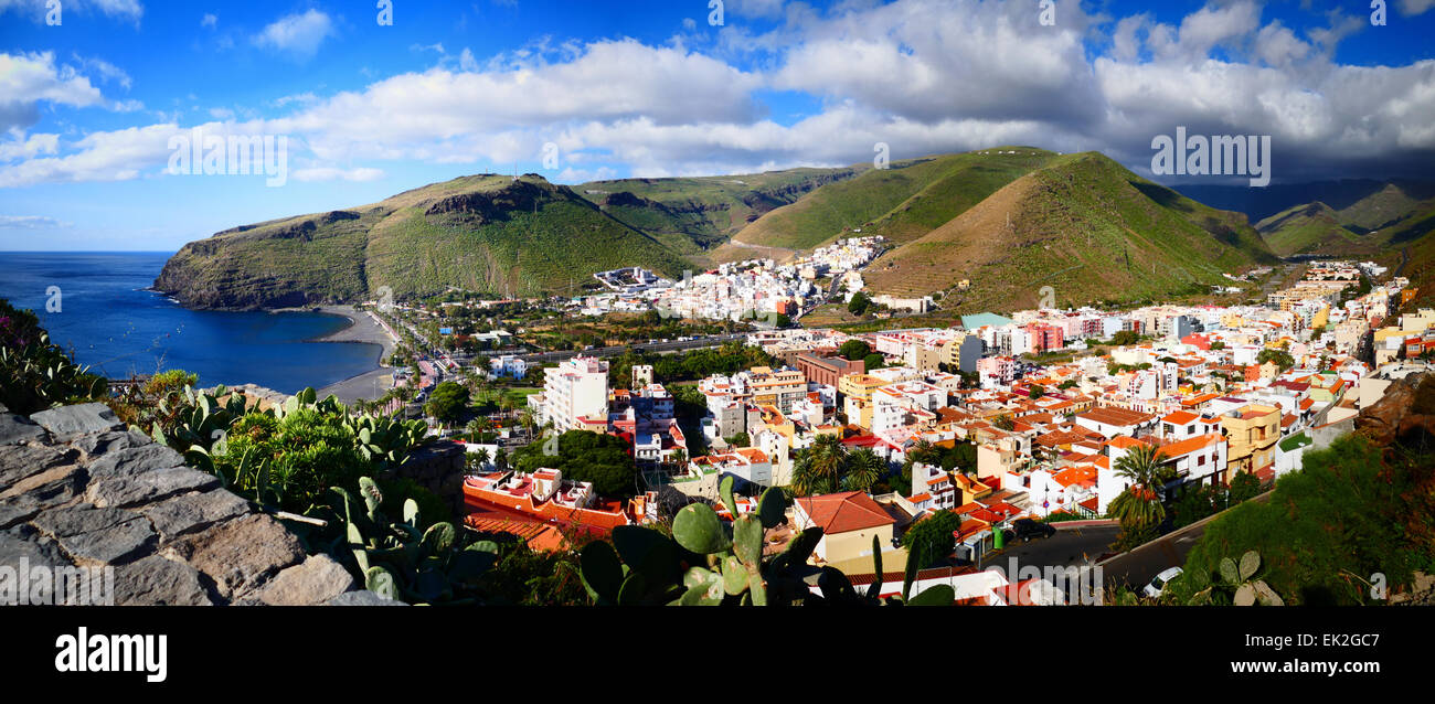 Skyline of San Sebastian de La Gomera Canary islands Spain Stock Photo
