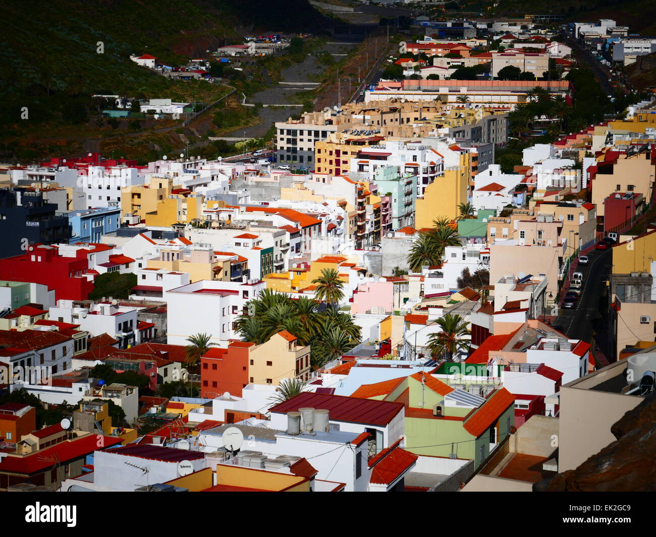 Skyline of San Sebastian de La Gomera Canary islands Spain Stock Photo